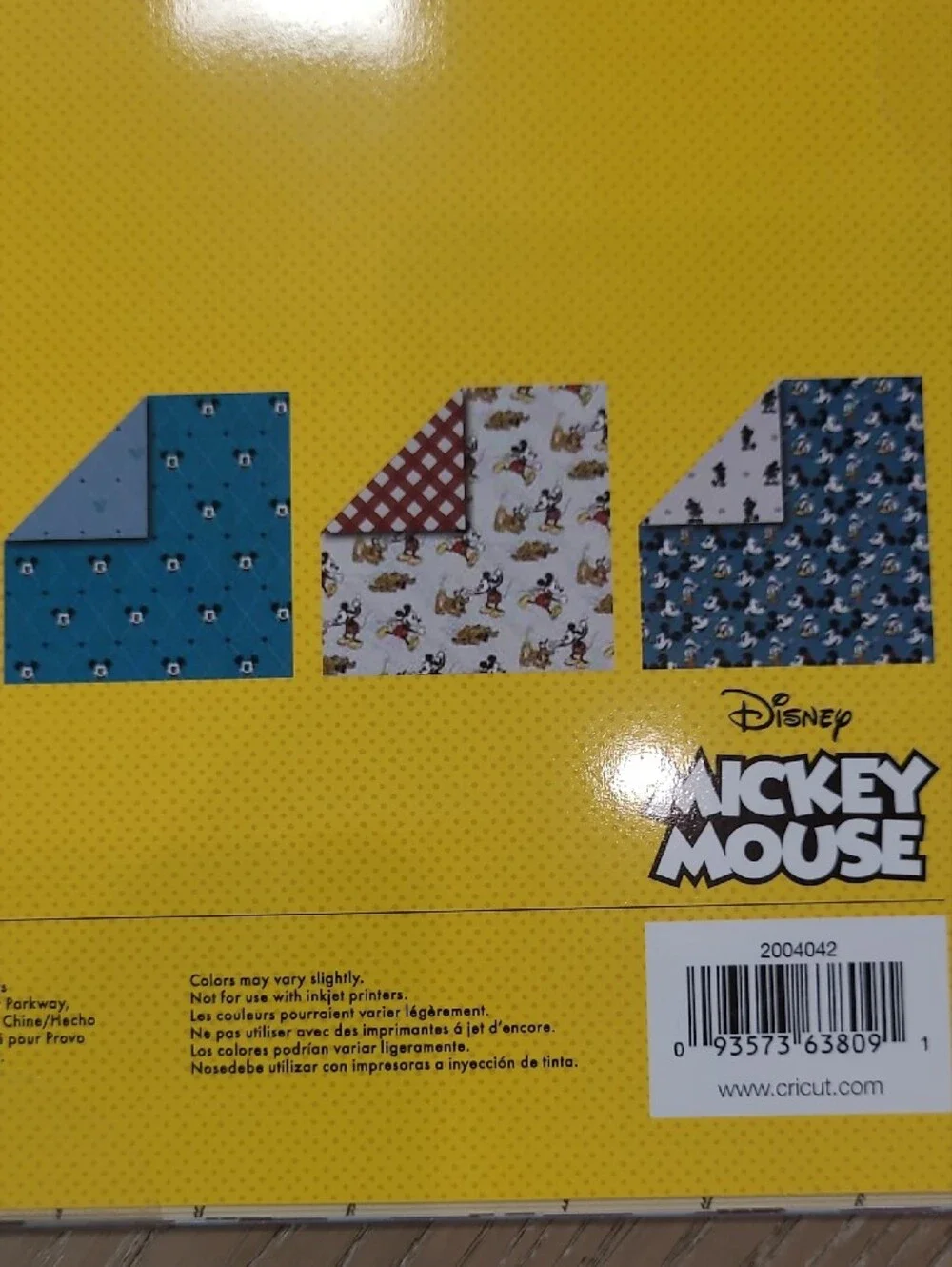 New Cricut Mickey Mouse Deluxe Paper - 12x12 Character Card Stock Heavy 3 packs